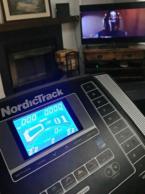 watch the mandalorian on disney plus on the treadmill