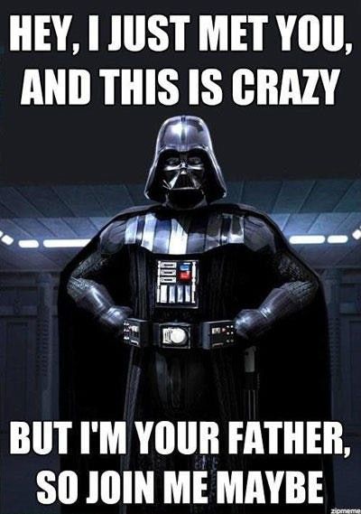 Star Wars memes Darth Vader call me maybe