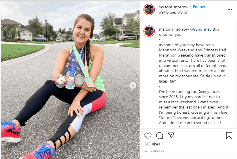 Alex runDisney virtual race summer medals completed Instagram