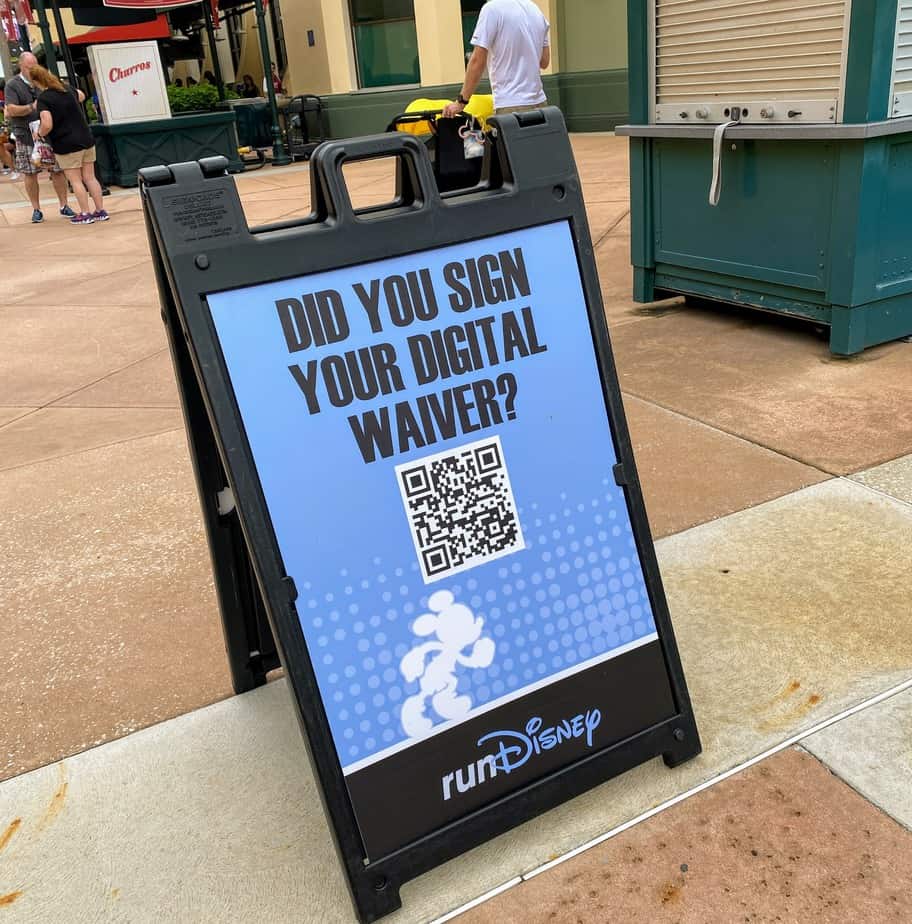 sign your digital waiver for rundisney expo bib pick up