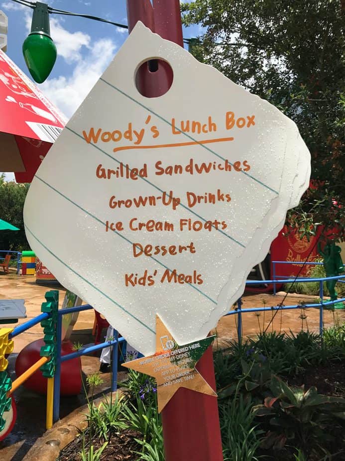 woodys lunchbox outside dining at hollywood studios