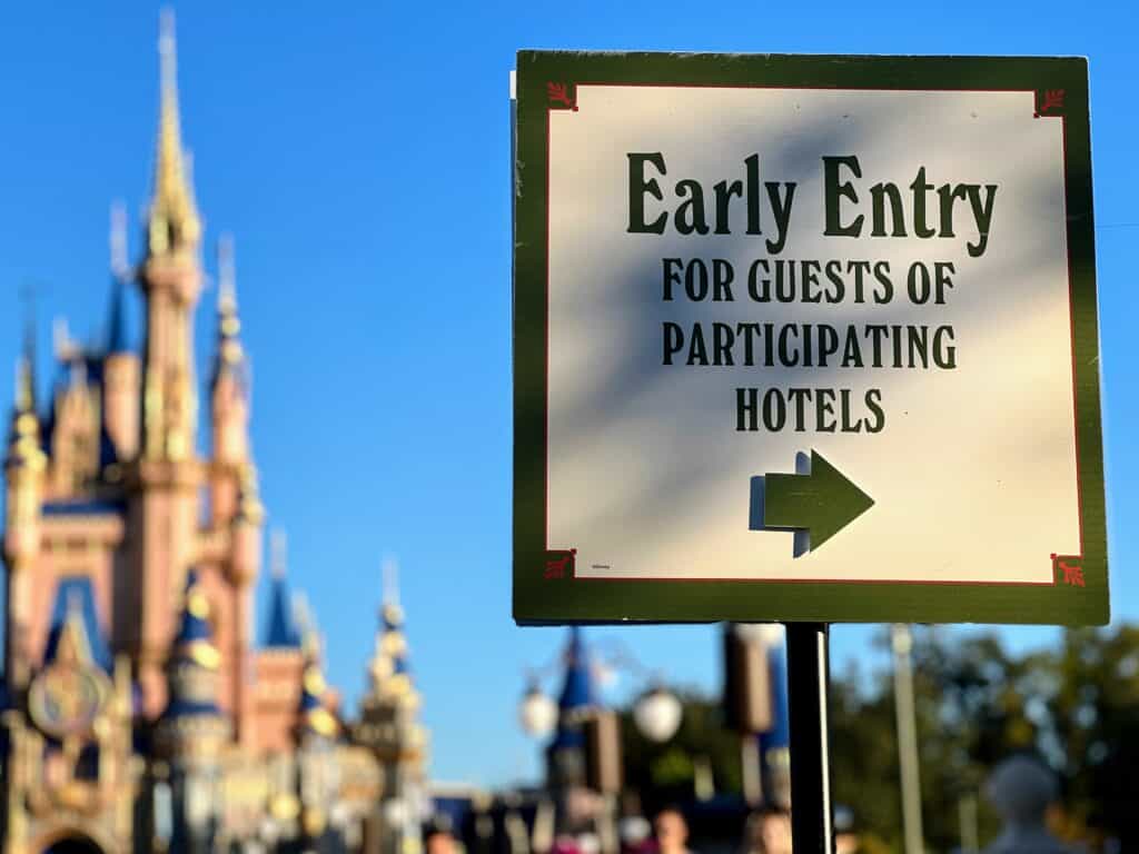 early entry hotel guests disney world