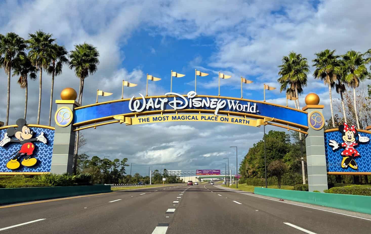 Walt Disney World Annual Passes go on sale in 2023. Walt Disney World entrance sign- the most magical place on earth.