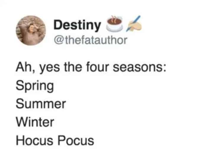 hocus-pocus-2-memes. there are 4 seasons: spring, summer, winter and hocus pocus.