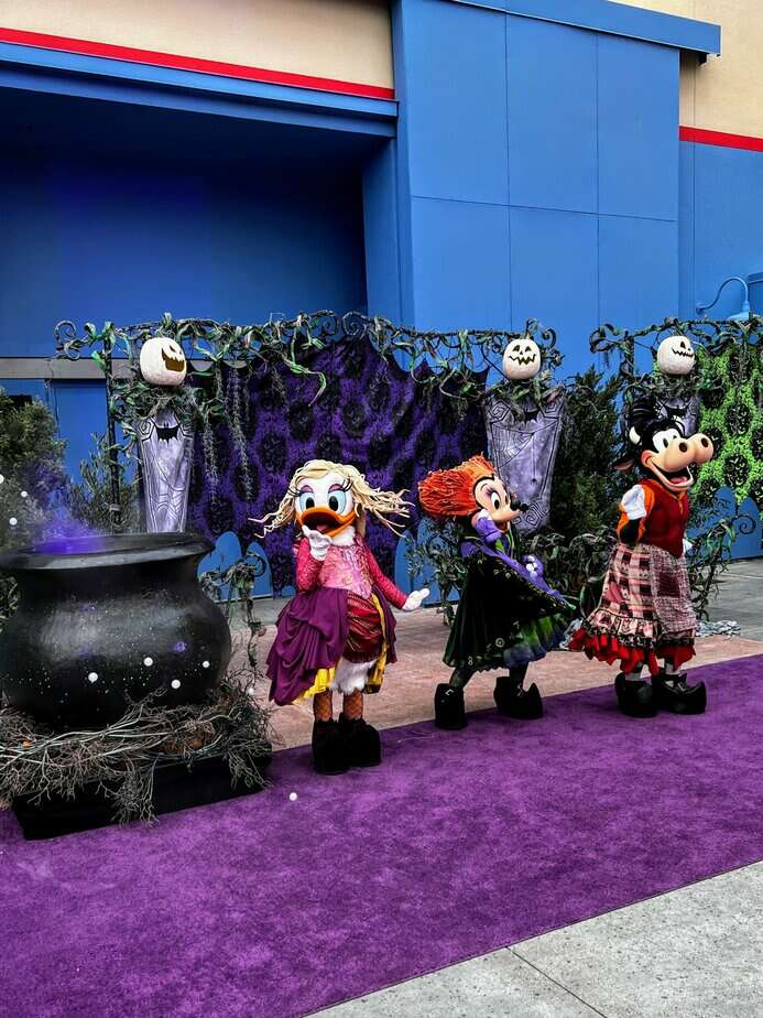 Oogie Boogie Bash tips: get in line early for characters you must have like the Sanderson Sisters (Daisy, Minnie and Clarabelle)