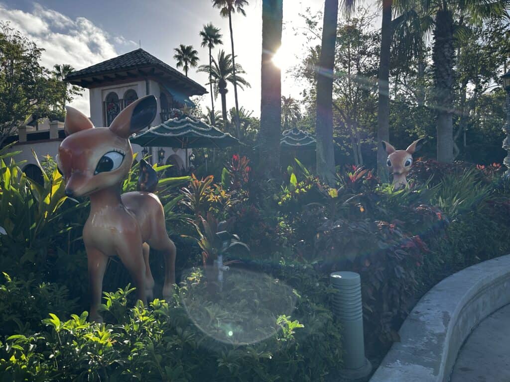 Hollywood Studios deer christmas decorations.  Jollywood Nights Christmas Party at Hollywood Studios.