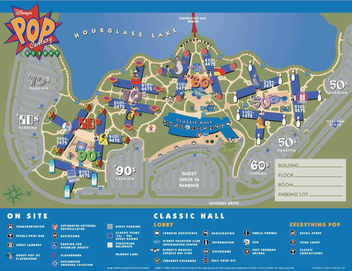 Running Trails At Disney World: Running Around Pop Century map