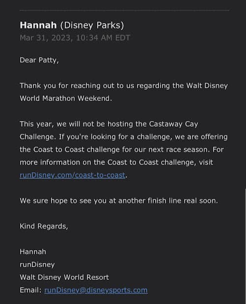 castaway cay challenge 2024 email confirming