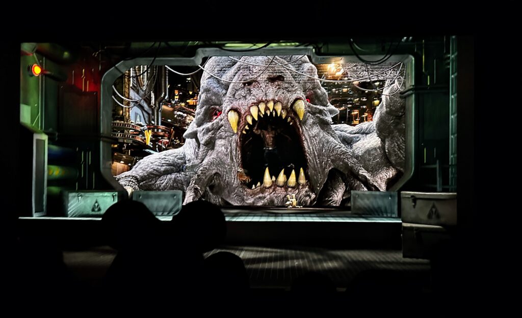 guardians of the galaxy mission breakout is scary- monster eating drax