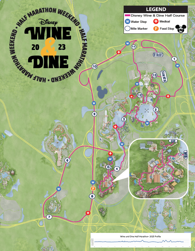 wine and dine half marathon course map 2023 (1)