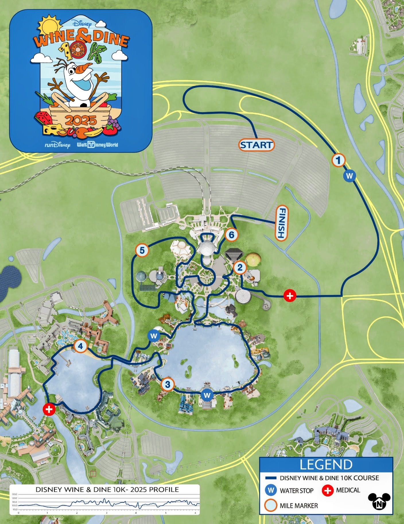 wine and dine 10K 2025 course map