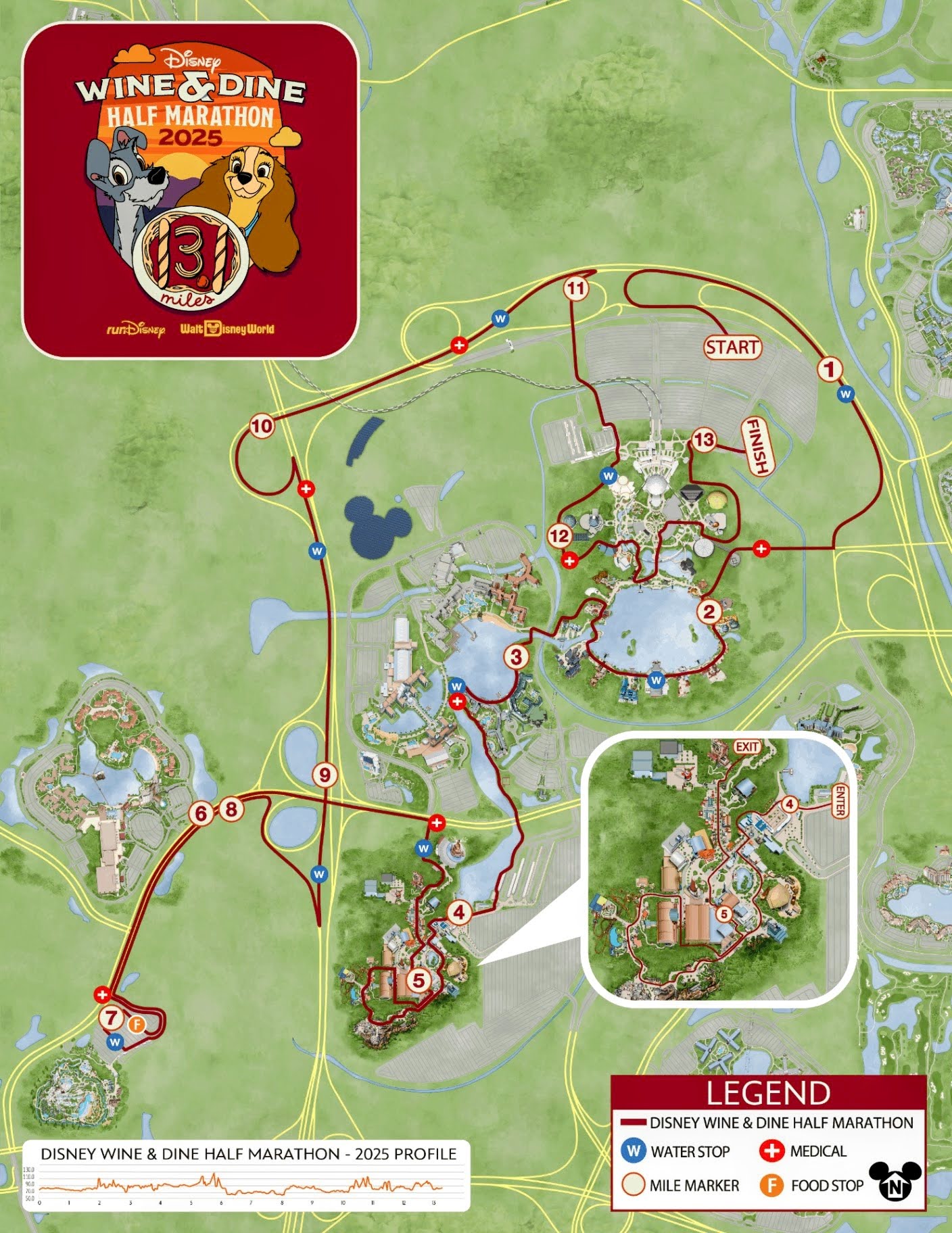 wine and dine 2025 half marathon map