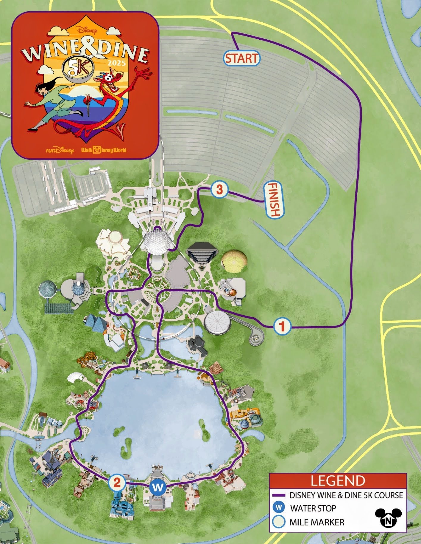 wine and dine 5K course map